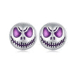 925 Sterling Silver Enamel Oxidized Earrings - 8mm for Women