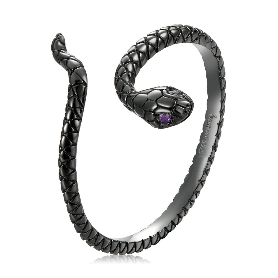 S925 Sterling Silver Black Gold Plated Pavé Setting CZ Ring