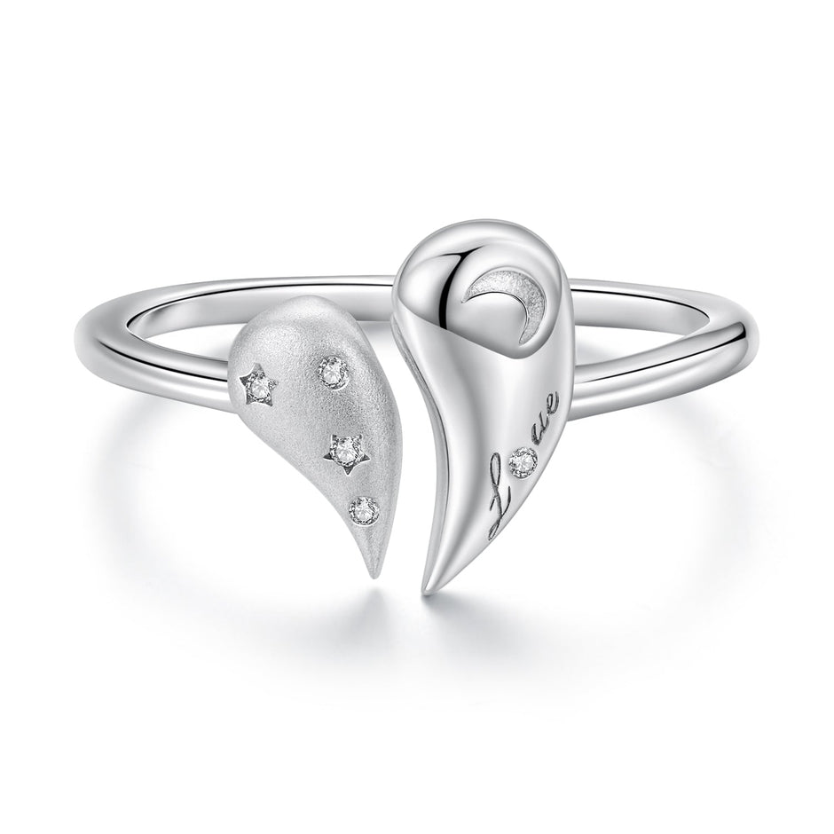 925 Sterling Silver 1.1cm White Gold Plated CZ Pendant Ring