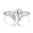 925 Sterling Silver 1.1cm White Gold Plated CZ Pendant Ring