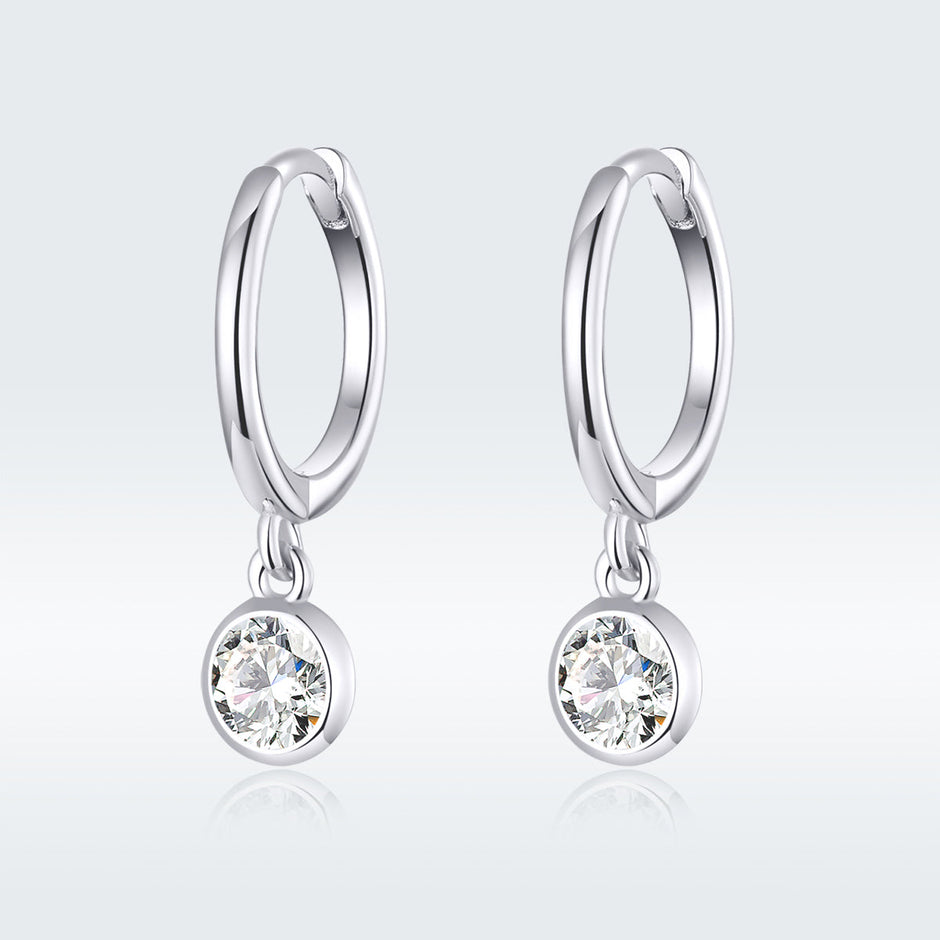 925 Sterling Silver Gold Plated Pavé Setting CZ Earrings for Women