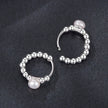 925 Sterling Silver White Gold Plated Moissanite & Pearl Earrings for Women