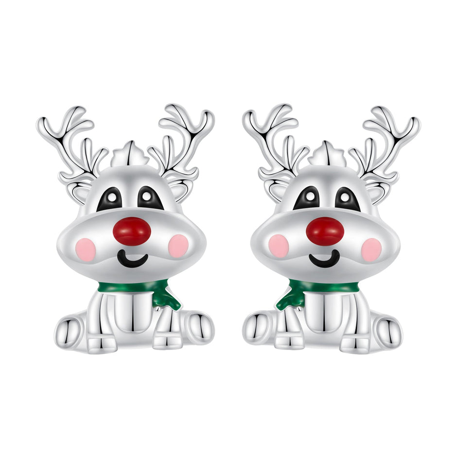 925 Sterling Silver Enamel Earrings 12x9mm
