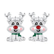 925 Sterling Silver Enamel Earrings 12x9mm