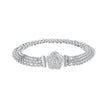 925 Sterling Silver and Platinum Plated 17.0 cm Pavé Setting CZ Bracelet for Women