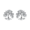 925 Sterling Silver Earrings with Pave Setting CZ - Oxidized Finish - 0.9cm