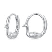 925 Sterling Silver Plated White Gold Hoop Earrings for Women