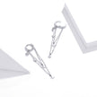 925 Sterling Silver Earrings with Plated Platinum and Pavé Setting CZ, Size 6.5cm