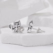 925 Sterling Silver Brass White Gold Plated Earrings with CZ for Women