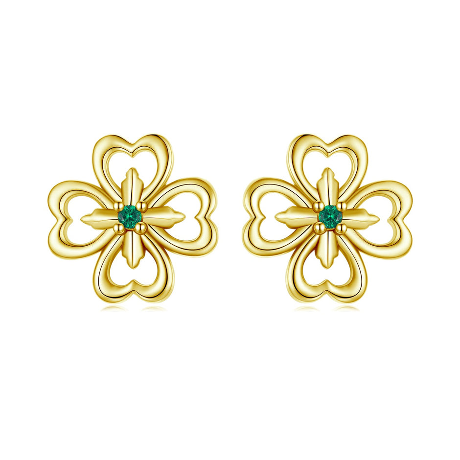 925 Sterling Silver Earrings with Pavé Setting CZ, 0.9cm, Oxidized Silver for Women