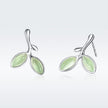 925 Sterling Silver Earrings with Synthetic Opal 1.5*1.3cm