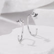 925 Sterling Silver Brass Earrings with White Gold Plating 1.4cm for Women