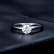 925 Sterling Silver Moissanite Ring 0.6 Carat Size 6 for Women