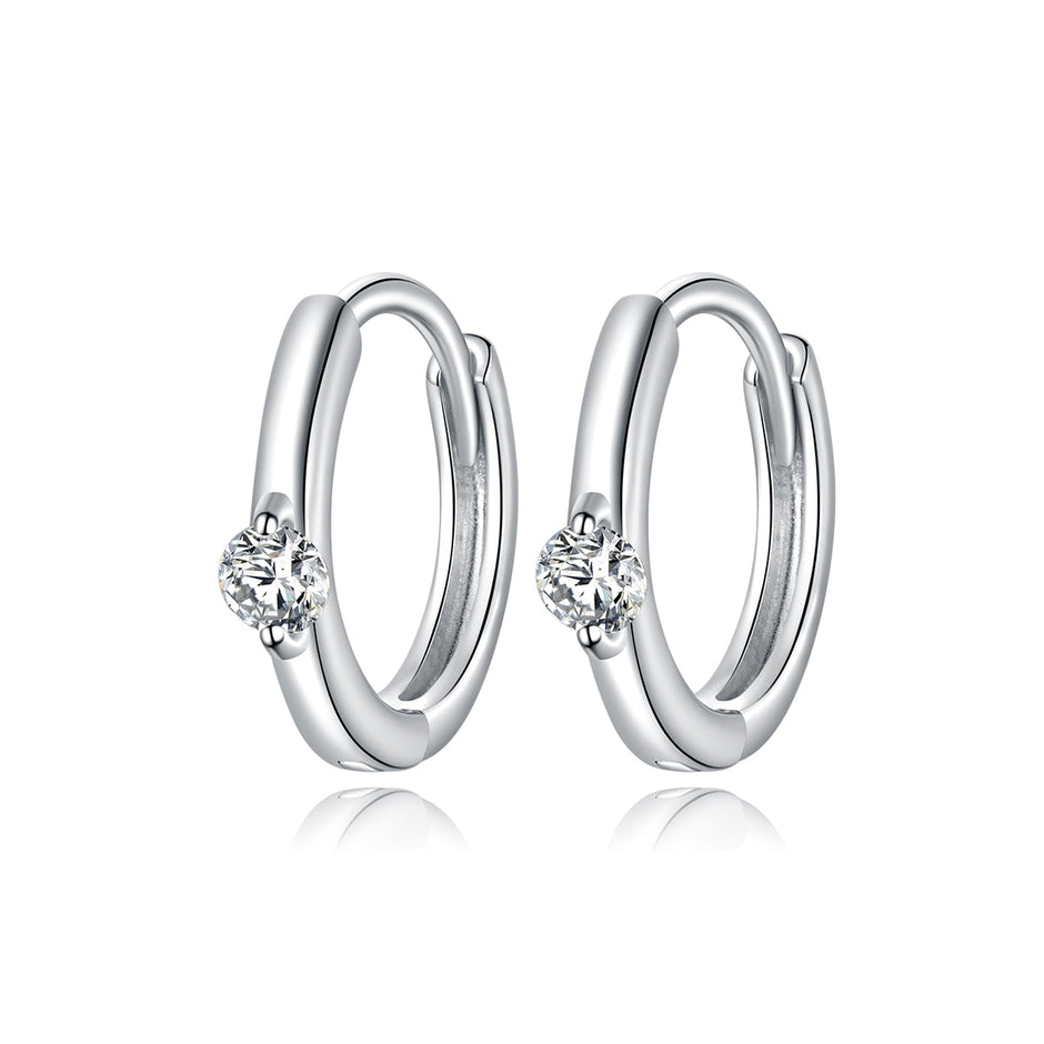 925 Sterling Silver Pavé Setting CZ Gold Plated Earrings for Women
