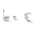 925 Sterling Silver Earrings with Pavé Setting CZ, 0.8*0.6cm for Women
