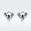 925 Sterling Silver Earrings 1.1*1.2cm for Women