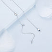 925 Sterling Silver Adjustable Necklace with White Gold Plating