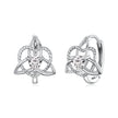 925 Sterling Silver White Gold Plated Pavé CZ 1.5x1.2cm Hoop Earrings for Women