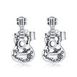 925 Sterling Silver & Oxidized Silver Earrings for Women - 1.3*0.6cm