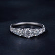 925 Sterling Silver Moissanite Engagement Ring with 5mm, 4mm, 3mm, 2.5mm Stones for Women