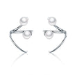 925 Sterling Silver Oxidized Earrings with Shell Pearl for Women