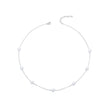925 Sterling Silver White Gold Plated Necklace with Shell Pearl 400+50mm
