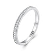 925 Sterling Silver 1.0mm Moissanite Platinum Plated Ring Size 5 for Women