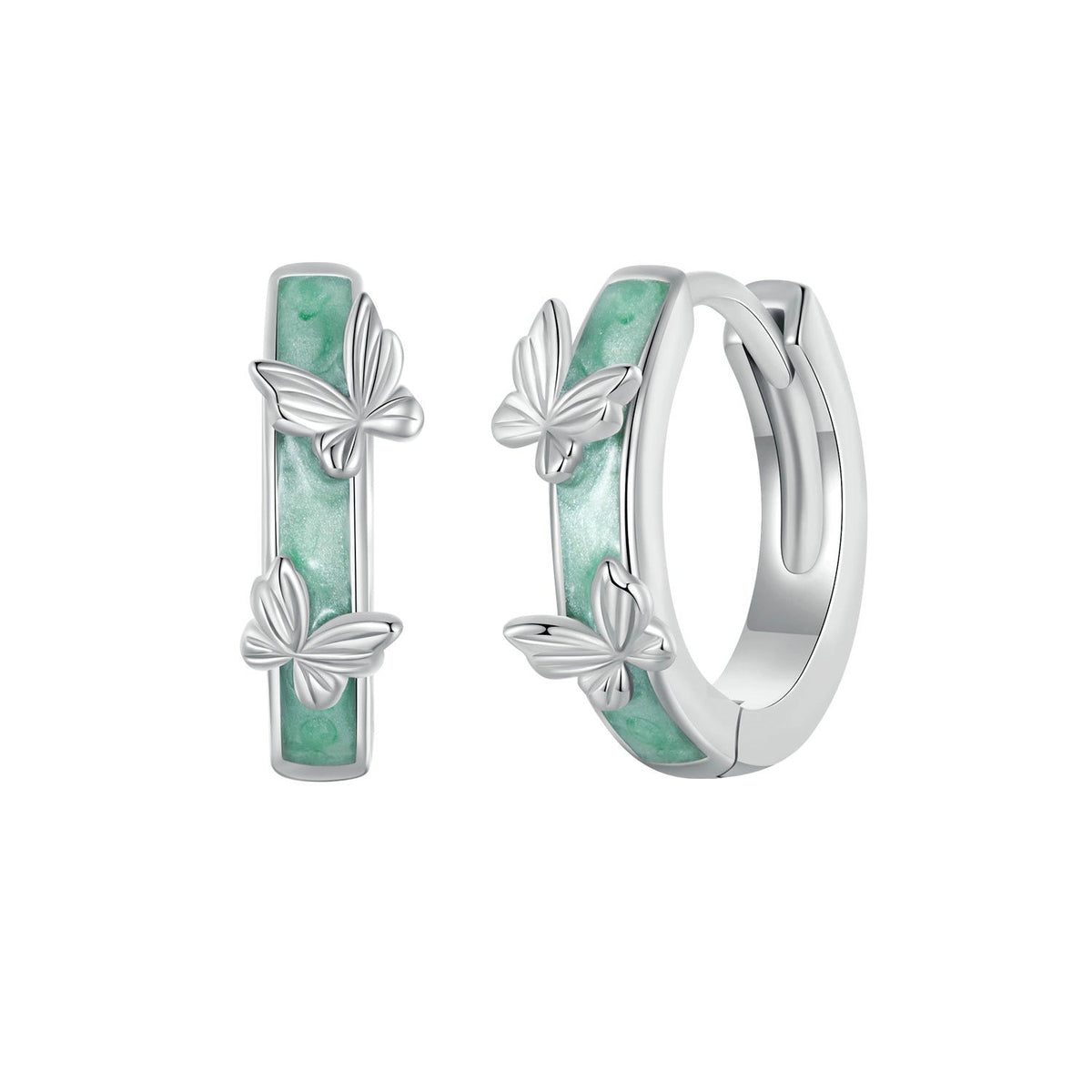 925 Sterling Silver Earrings with Enamel Process and Platinum Plating for Women