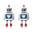 925 Sterling Silver 1.3cm Oxidized Enamel Earrings for Women