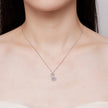 925 Sterling Silver 16mm x 10mm Platinum Plated Necklace for Unisex