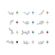 925 Sterling Silver White Gold Plated Star & Constellation Earrings for Women