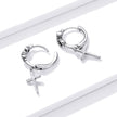 925 Sterling Silver Earrings with Pavé Setting CZ in Oxidized Finish