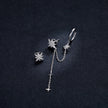 S925 Sterling Silver Earrings with CZ in Pavé Setting, 5.9cm Length, 1cm Size for Women