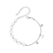 925 Sterling Silver 15+6cm White Gold Plated Bracelet with Quality Shell Pearl & CZ for Women