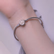 925 Sterling Silver Pavé Setting CZ Bracelet for Women - 17.0 Size, 170mm Length, 3mm Chain Thickness