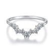 925 Sterling Silver White Gold Plated Moissanite Size 6 Ring for Women