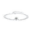 925 Sterling Silver 0.50 Carat Moissanite Bracelet for Women - 15+6cm - Plated White Gold