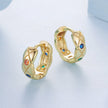 925 Sterling Silver Hoop Earrings with Pavé Setting CZ, 1.3 cm for Women