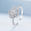 925 Sterling Silver Pavé Set CZ Platinum Plated Ring Size 6 for Women