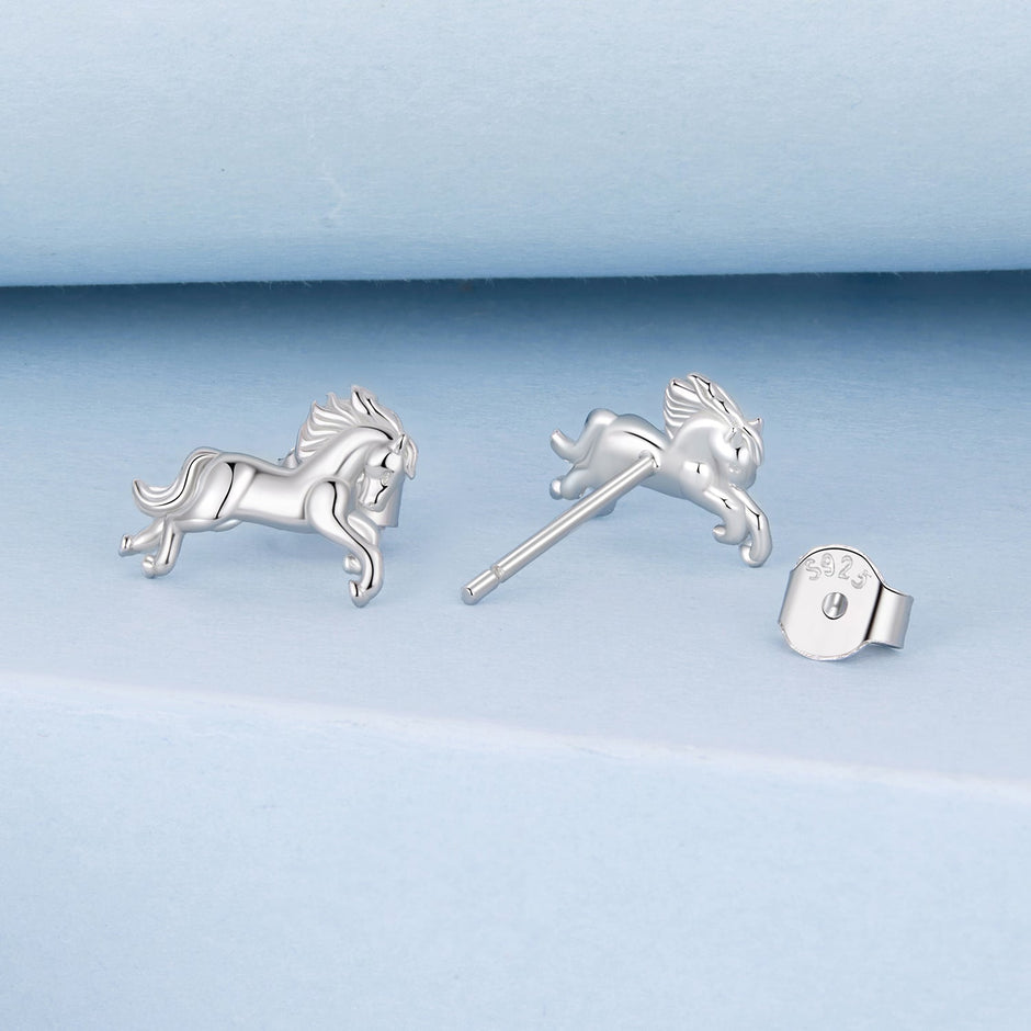 925 Sterling Silver Earrings 0.9*1.3cm with White Gold Plating for Women