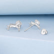925 Sterling Silver Earrings 0.9*1.3cm with White Gold Plating for Women