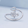 925 Sterling Silver Opal Nanometer Stone Platinum Plated Ring