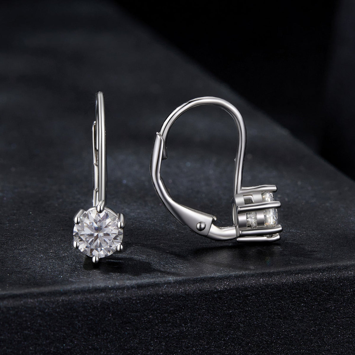 925 Sterling Silver 0.5 Carat Moissanite Earrings for Women