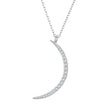 925 Sterling Silver Adjustable CZ Pendant Necklace for Women