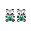 925 Sterling Silver Earrings with Pavé Setting CZ in White and Black Gold