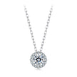 925 Sterling Silver Moissanite Necklace 40+5cm with Pavé Setting for Women
