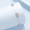 925 Sterling Silver Plated White Gold Adjustable Bracelet for Women