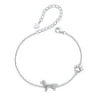 925 Sterling Silver & Plated White Gold Bracelet 15+6cm for Women