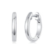925 Sterling Silver White Gold Plated 1.4 x 0.2 cm Hoop Earrings for Women