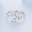 925 Sterling Silver White Gold Plated Pavé Setting Rings for Women